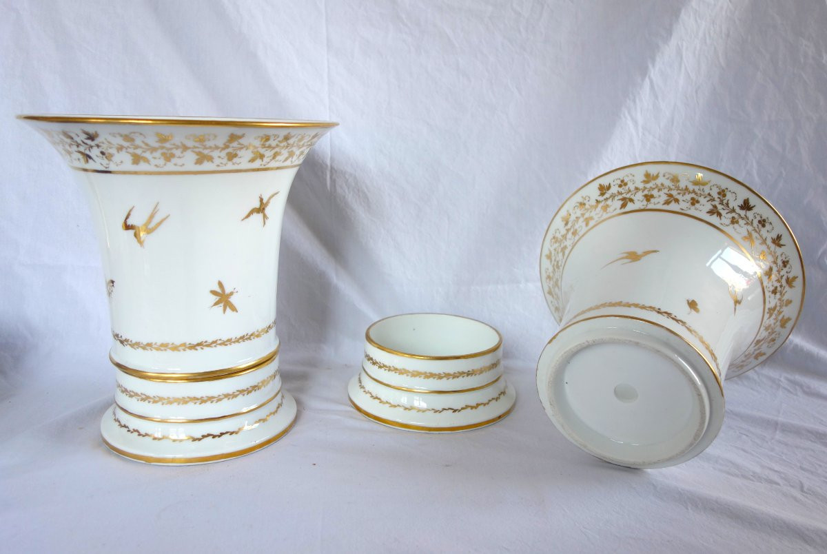 Paris Porcelain Planters Enhanced With Fine Gold, Empire Period (early 19th Century)-photo-3