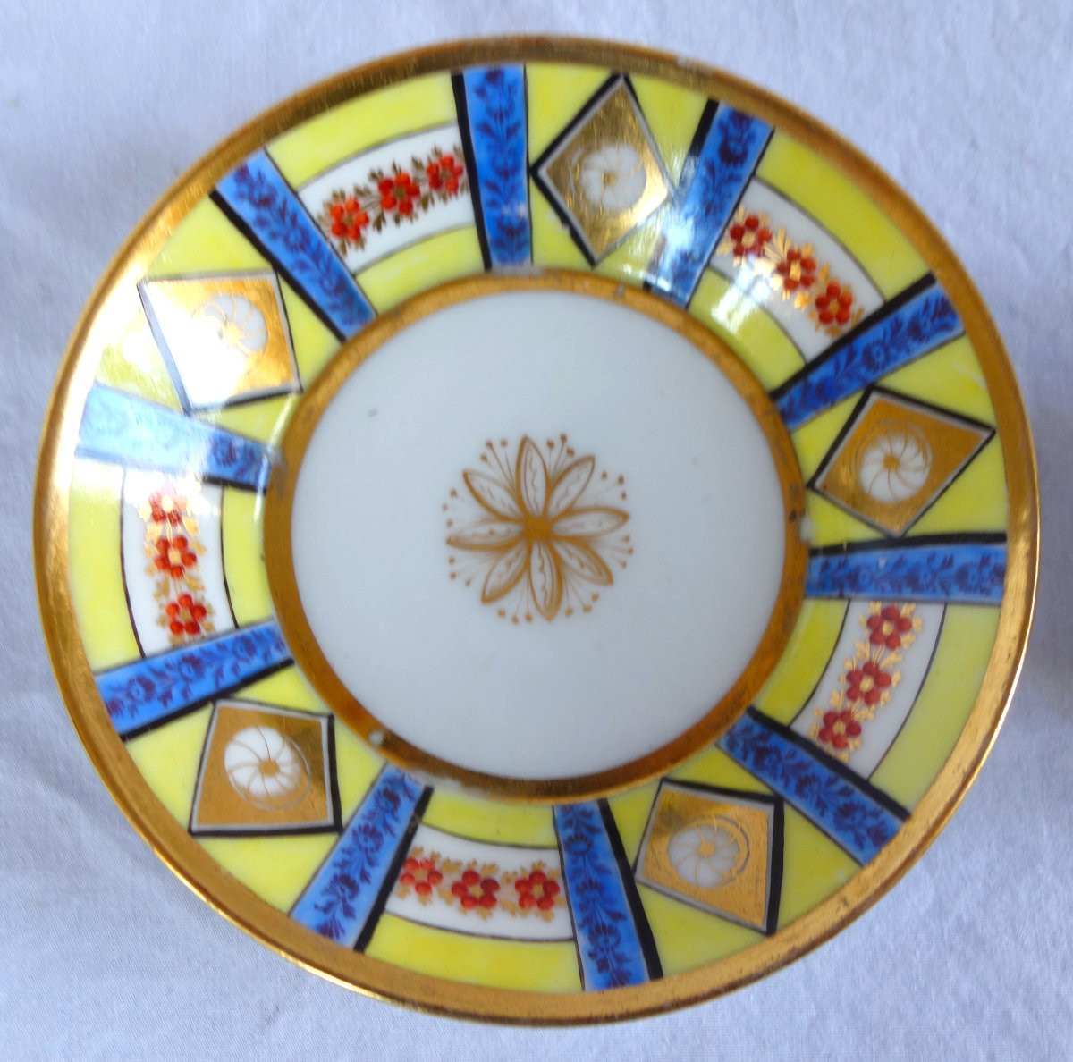 Paire de tasses à café litron en porcelaine d'époque Empire début 19e siècle-photo-4