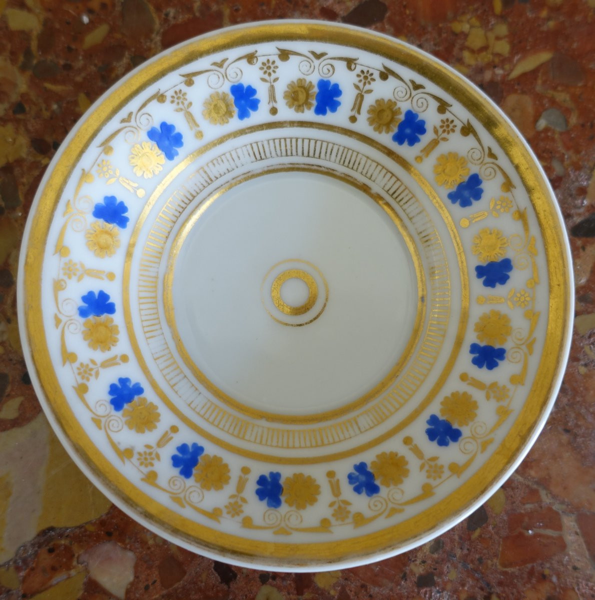Empire-style Liter Cup In Blue And Gold Paris Porcelain From The Restoration Period-photo-5
