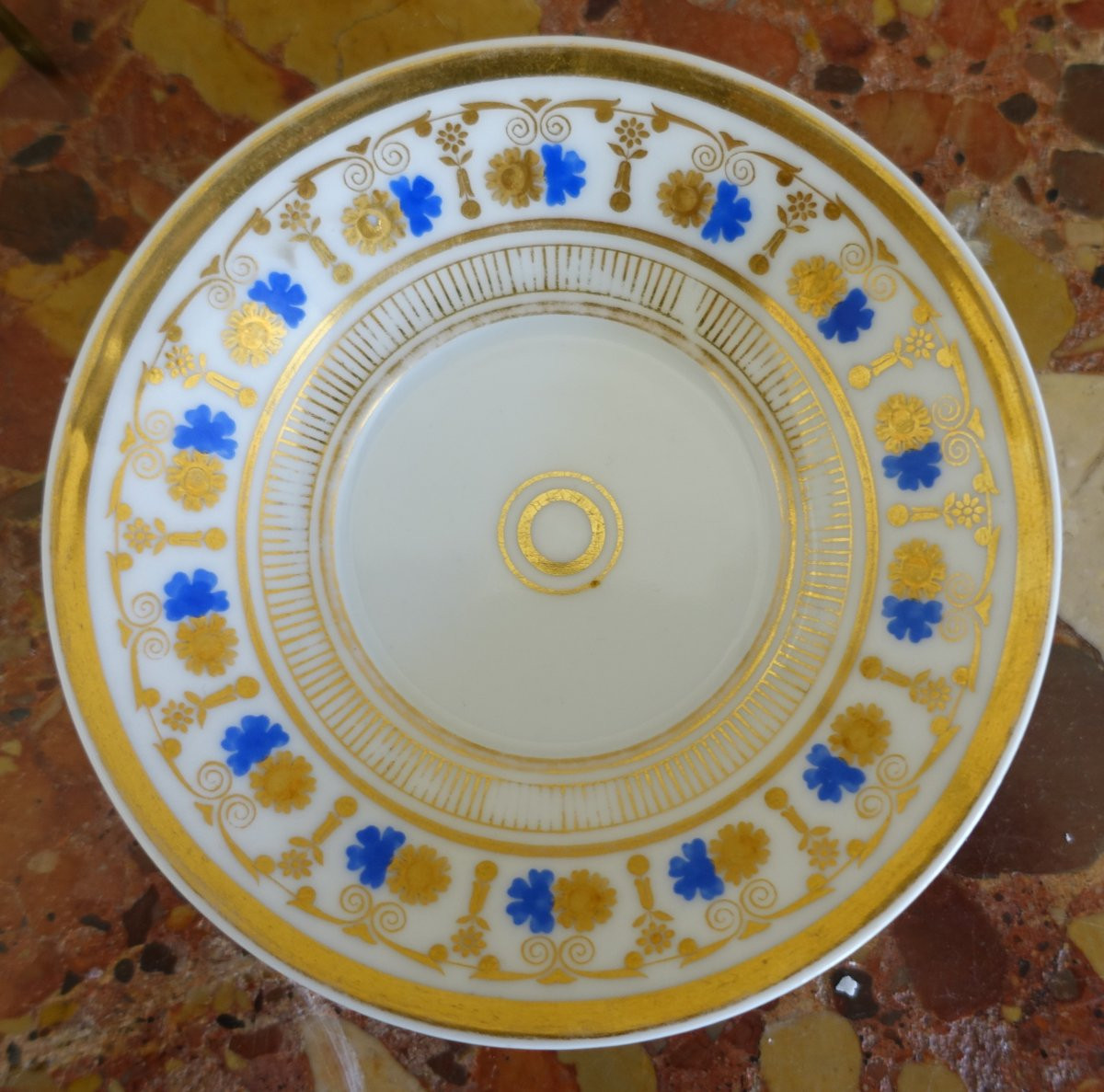 Empire-style Liter Cup In Blue And Gold Paris Porcelain From The Restoration Period-photo-6
