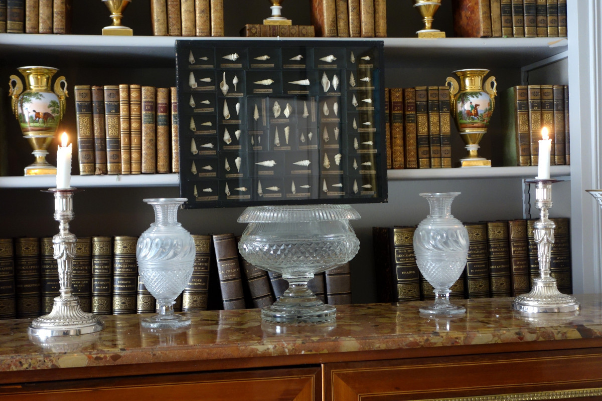 Le Creusot : Empire Crystal Table Center Piece Or Compote Dish-photo-6