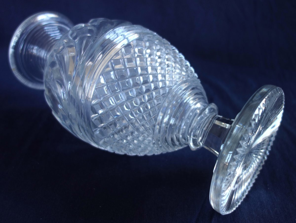 Le Creusot - Pair Of Cut Crystal Vases From The Charles X Period-photo-3