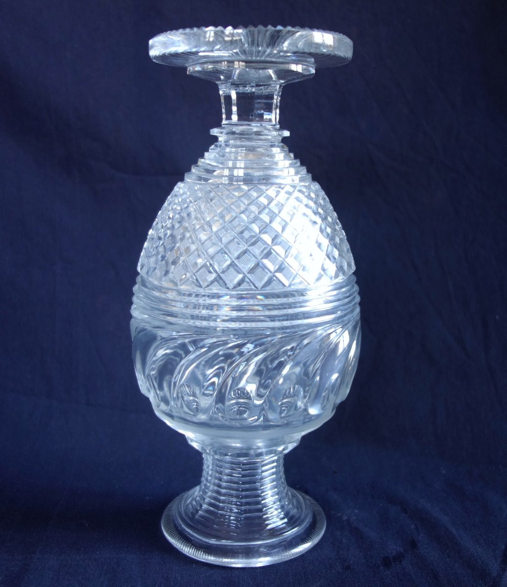 Le Creusot - Pair Of Cut Crystal Vases From The Charles X Period-photo-4