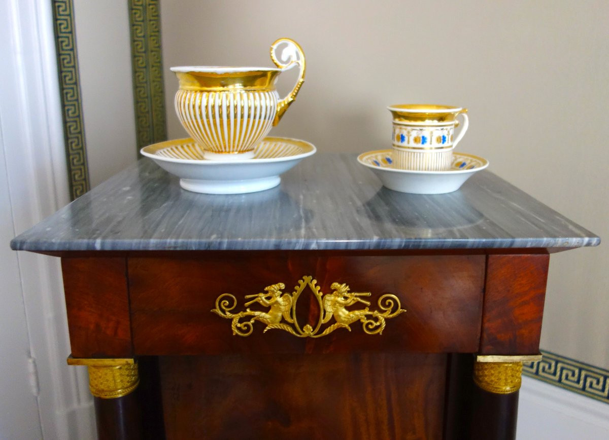 Large Paris Porcelain Breakfast Cup Gilt With Fine Gold, Early 19th Century Circa 1830-photo-7