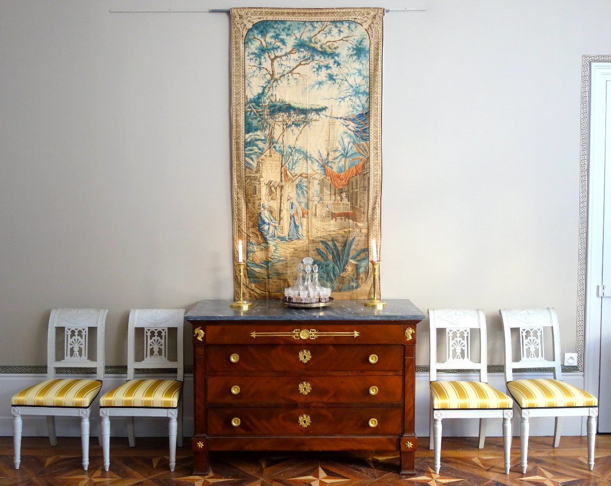 Set Of 4 Etruscan-style Chairs In Finely Carved And Lacquered Wood, Directoire Period, Circa 1795-photo-7