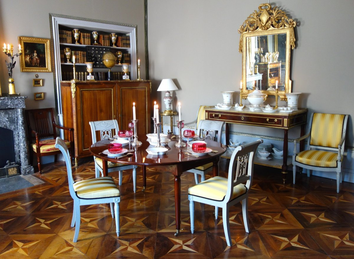 Set Of 4 Etruscan-style Chairs In Finely Carved And Lacquered Wood, Directoire Period, Circa 1795-photo-8