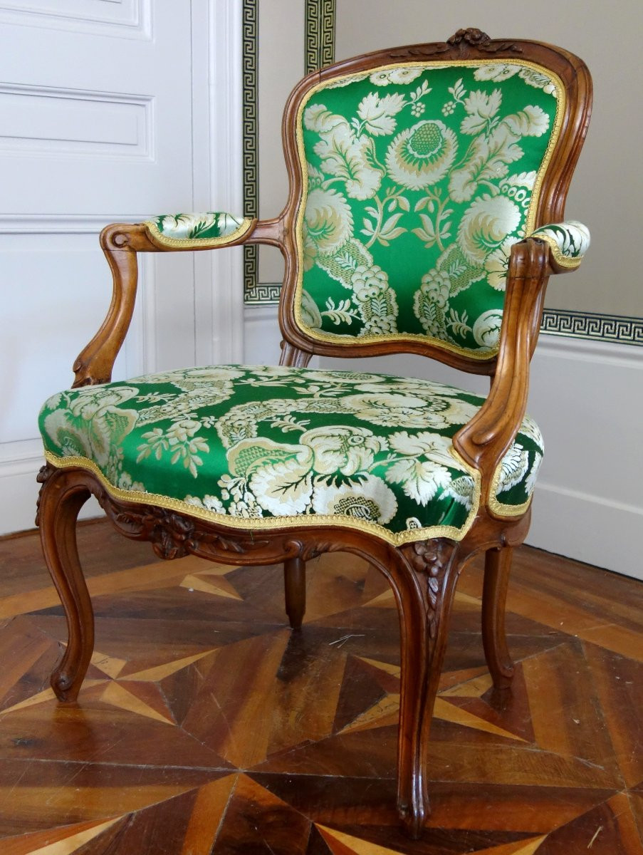 Pierre Nogaret - Pair Of Louis XV Period Cabriolet Armchairs - Stamped-photo-3