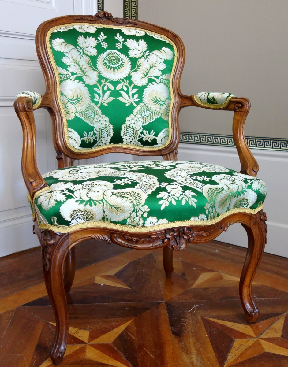 Pierre Nogaret - Pair Of Louis XV Period Cabriolet Armchairs - Stamped-photo-4