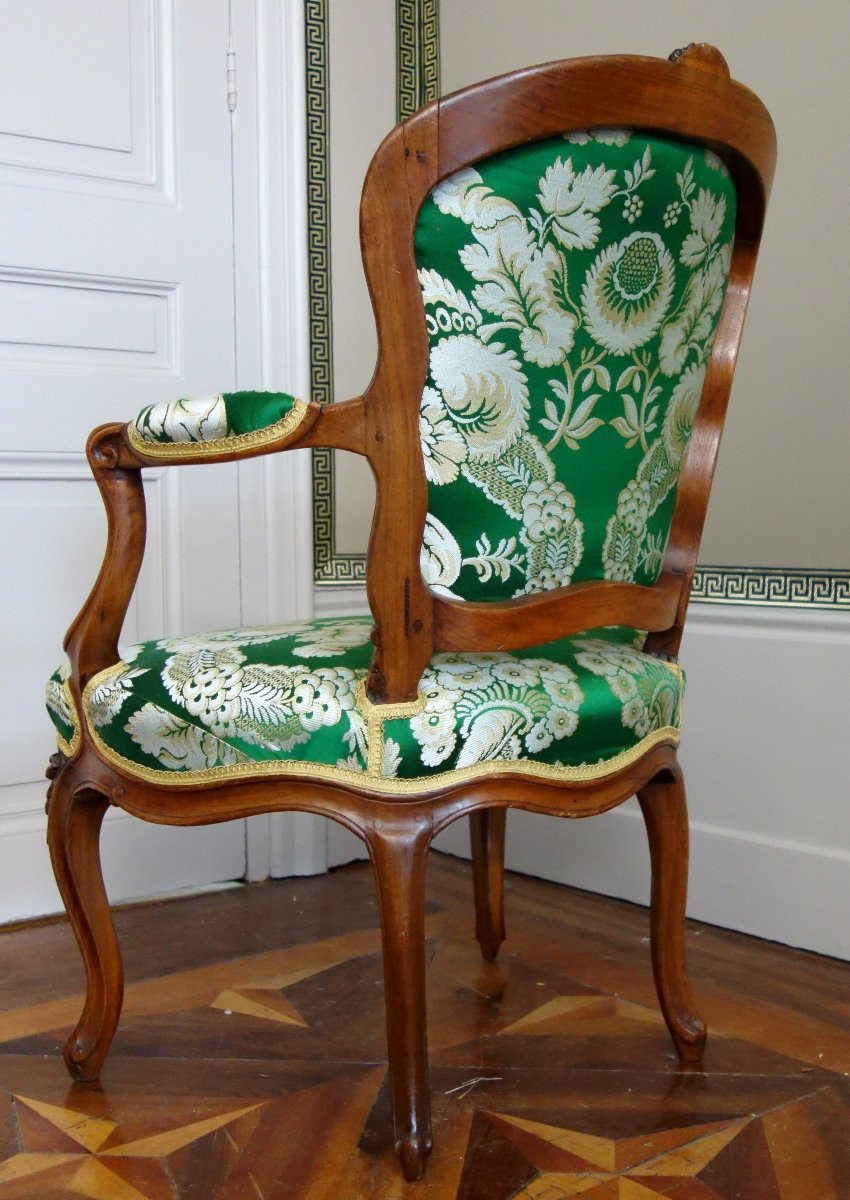 Pierre Nogaret - Pair Of Louis XV Period Cabriolet Armchairs - Stamped-photo-2