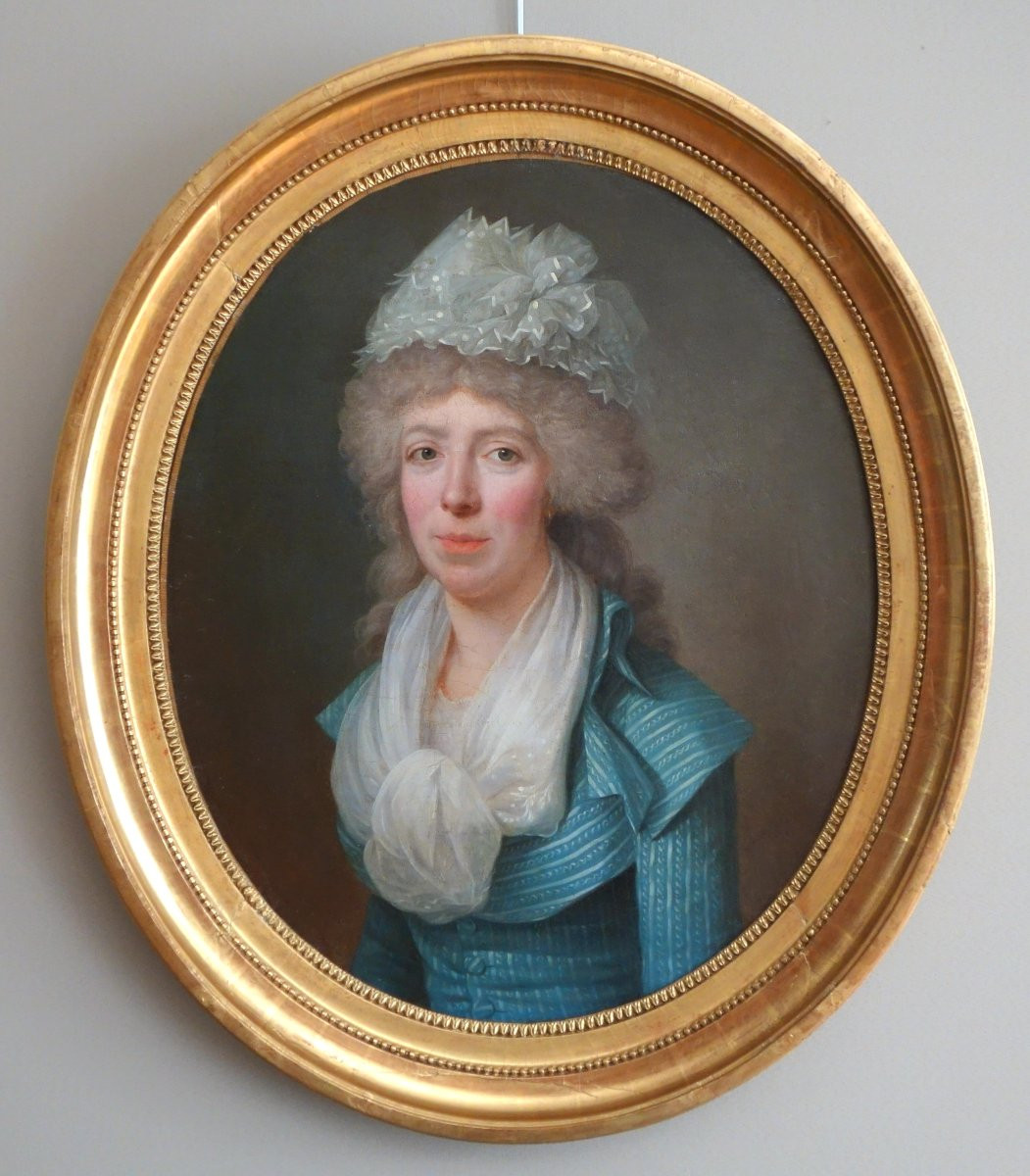 Jean-françois Bellier, Pair Of Portraits, His Sister Philippine And Her Husband Edme Bochet, Circa 1800-photo-2