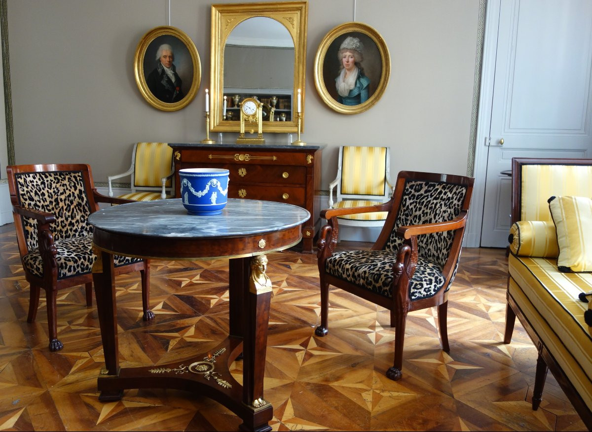 Jean-françois Bellier, Pair Of Portraits, His Sister Philippine And Her Husband Edme Bochet, Circa 1800-photo-7
