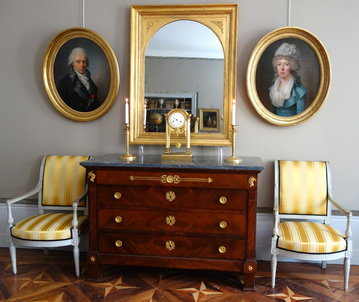 Jean-françois Bellier, Pair Of Portraits, His Sister Philippine And Her Husband Edme Bochet, Circa 1800-photo-8