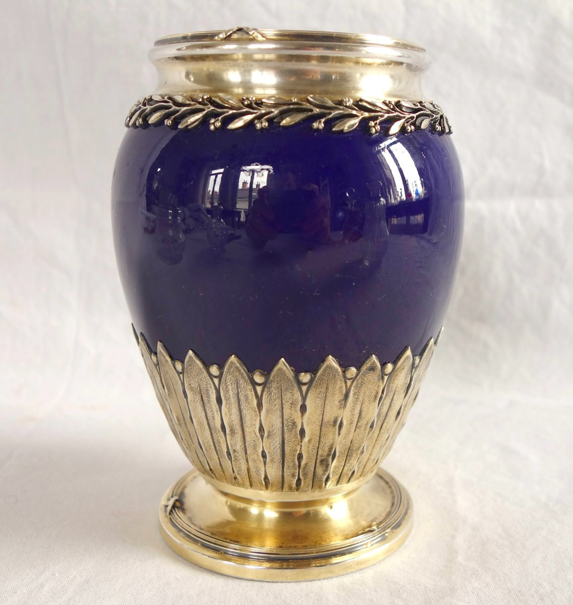 Choisy Le Roi - Louis XVI Style Earthenware Vase With Vermeil (gilt-plated Sterling Silver) Mount-photo-2