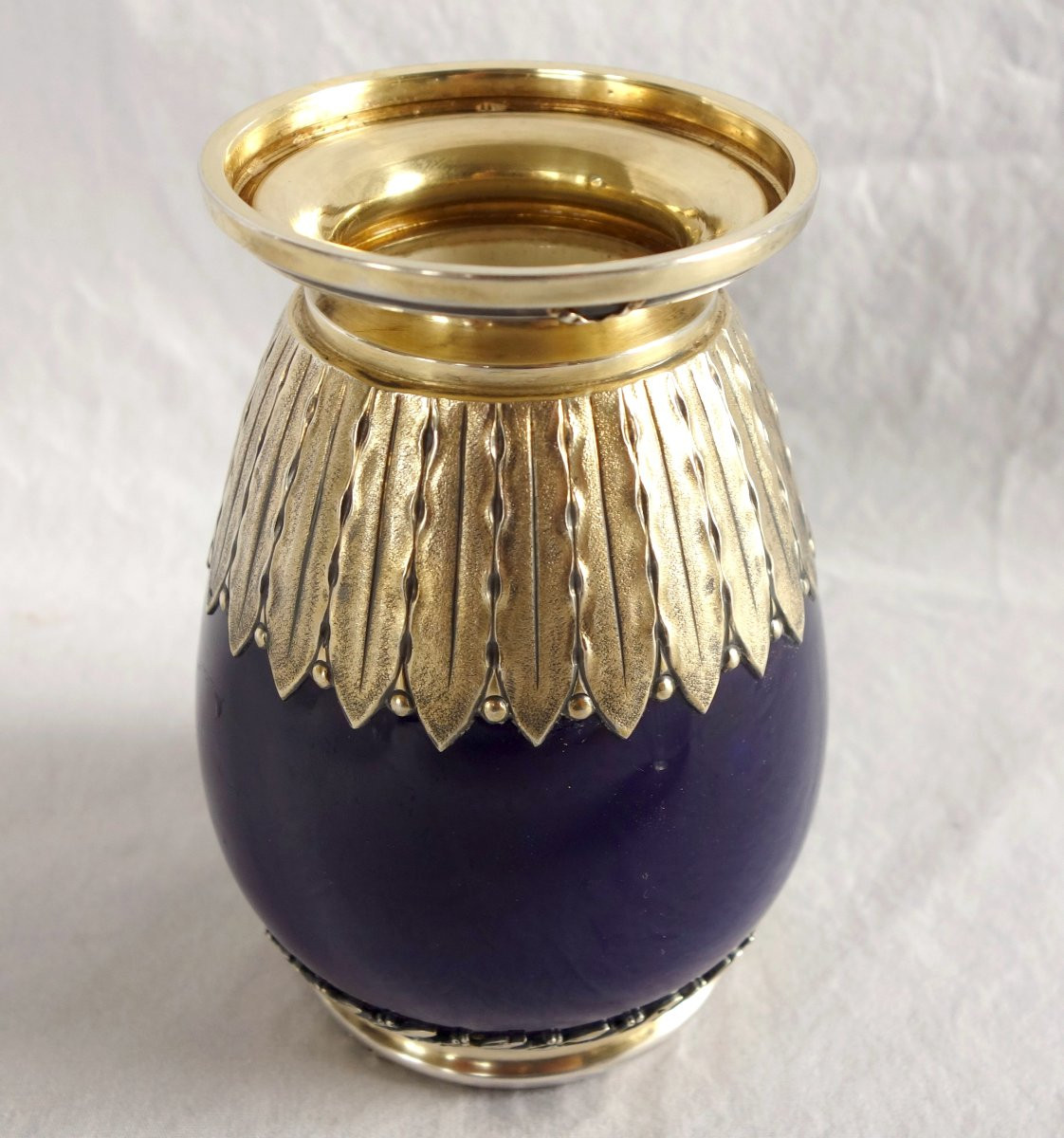 Choisy Le Roi - Louis XVI Style Earthenware Vase With Vermeil (gilt-plated Sterling Silver) Mount-photo-4