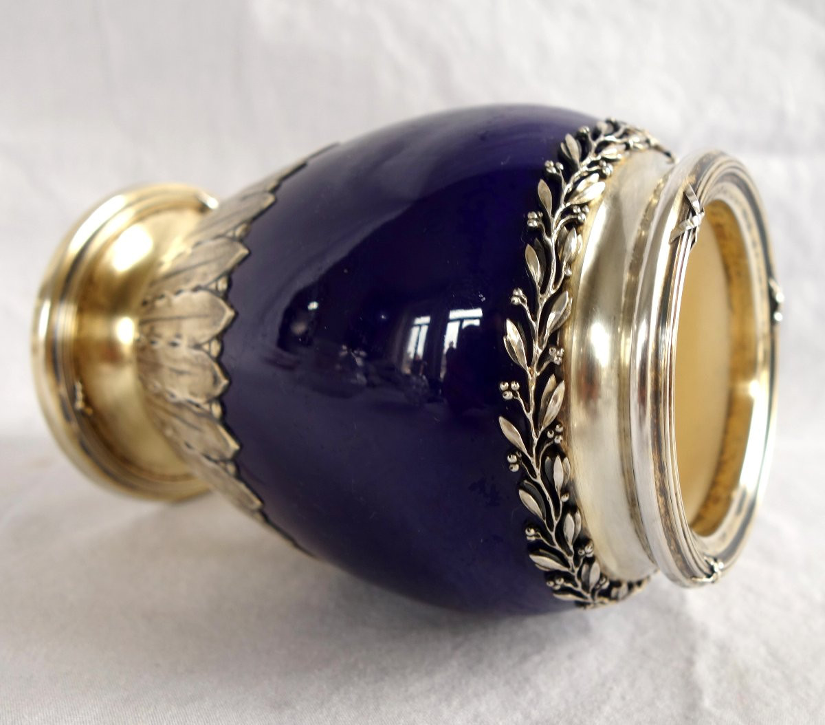Choisy Le Roi - Louis XVI Style Earthenware Vase With Vermeil (gilt-plated Sterling Silver) Mount-photo-1