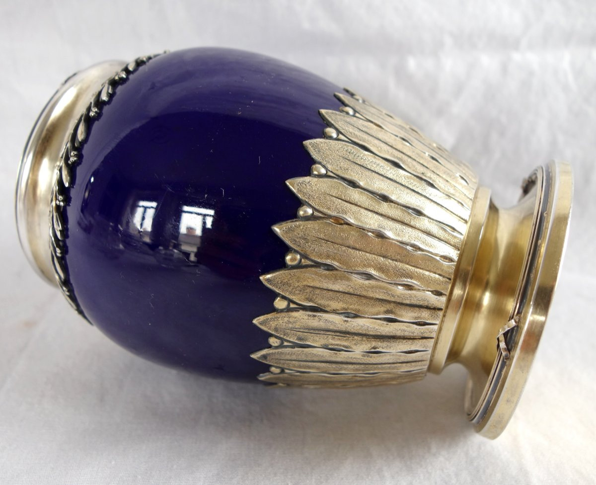 Choisy Le Roi - Louis XVI Style Earthenware Vase With Vermeil (gilt-plated Sterling Silver) Mount-photo-4