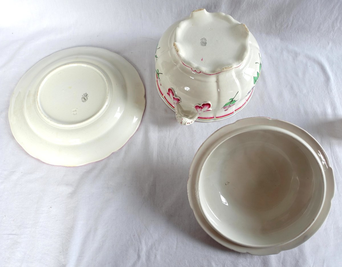 Lunéville - Soup Tureen And Stand In Polychrome Earthenware With Streetlamp Decoration - Signed-photo-6