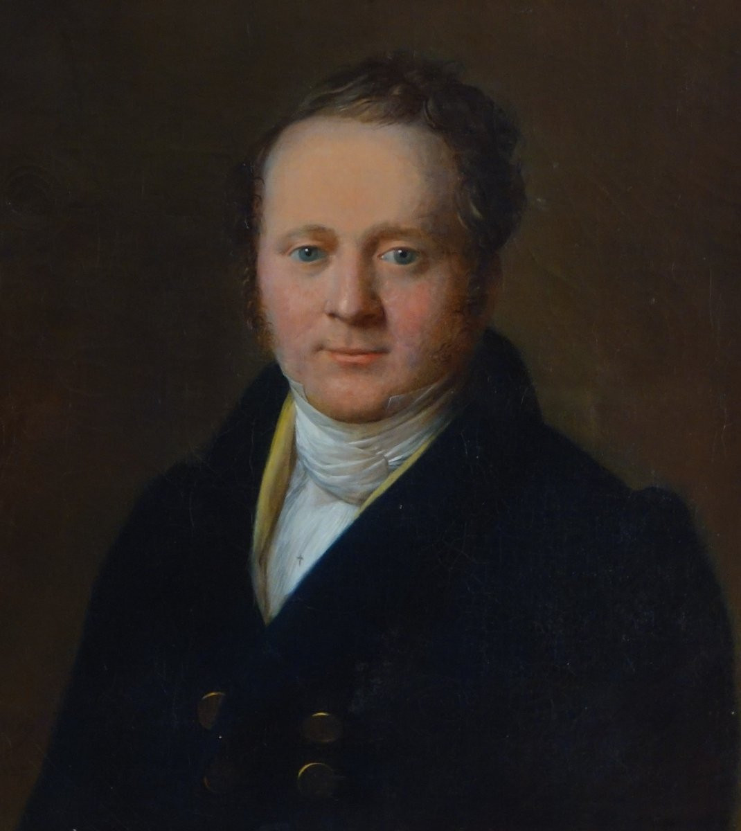 Jean Baptiste Garneray, Pupil Of David, Portrait Of A Man From The Restoration Period, Oil On Canvas-photo-1