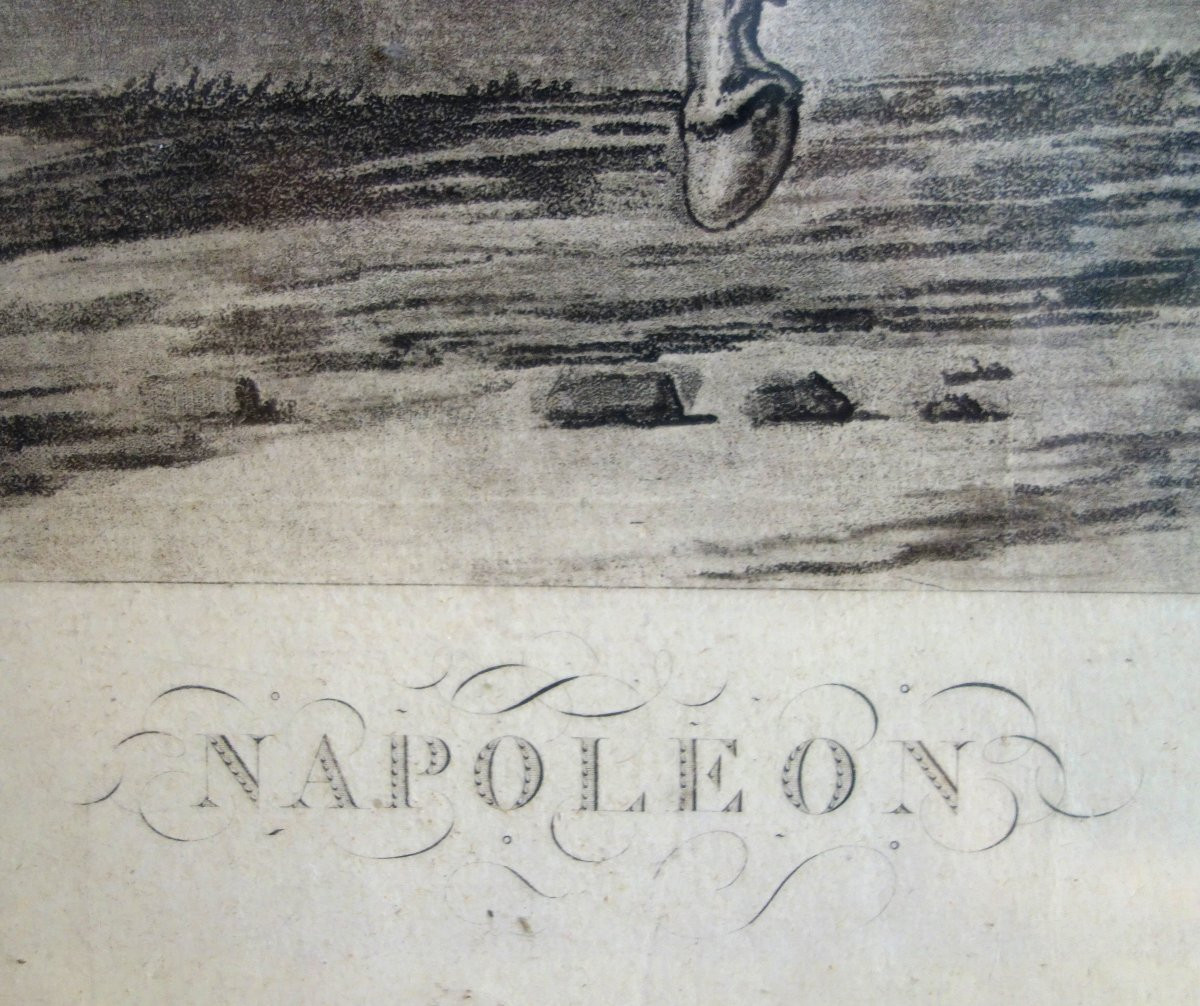 Napoleon On Horseback, Hand-colored Engraving After Carle Vernet - Empire Period Giltwood Frame-photo-2