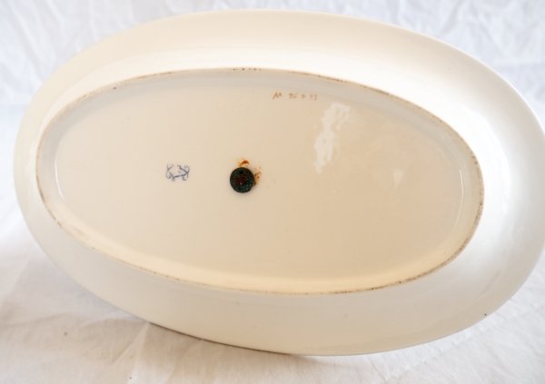 Sèvres - saucière Empire en porcelaine blanche dorée or fin - signée et datée 1820-photo-1