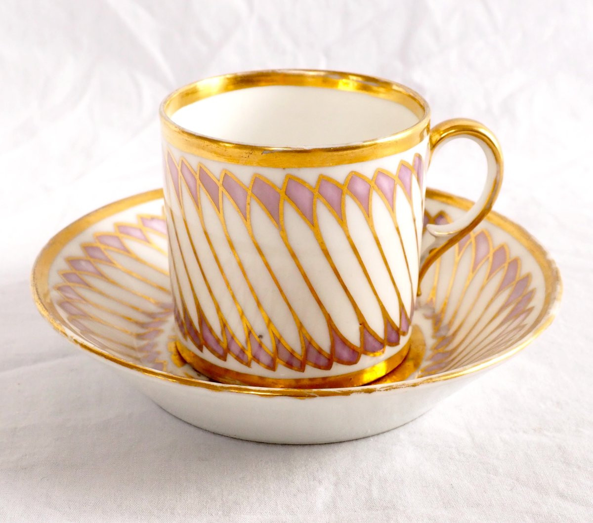 Dagoty : Paris Porcelain Empire Coffee Cups - Signed-photo-4