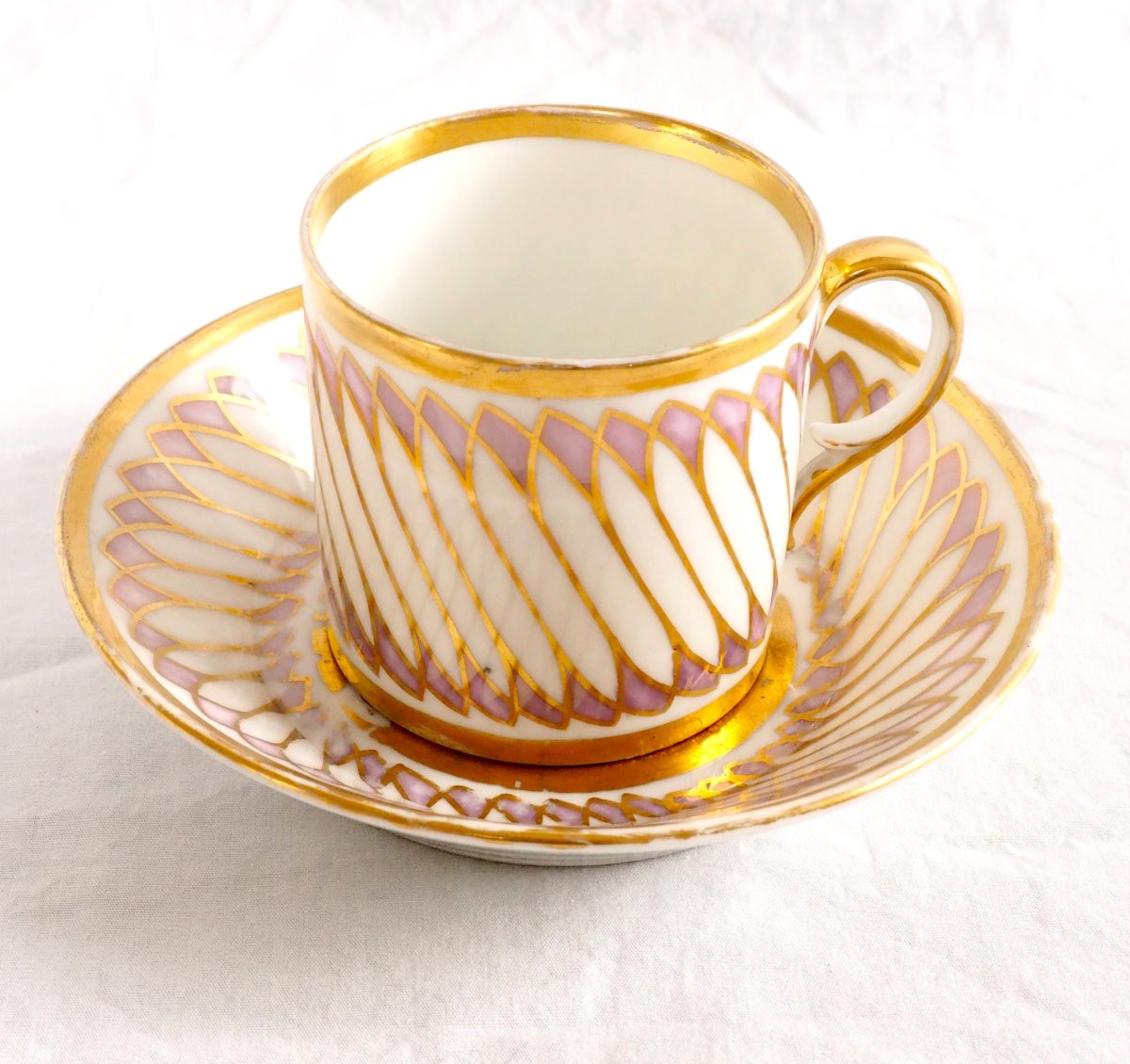 Dagoty : Paris Porcelain Empire Coffee Cups - Signed-photo-1