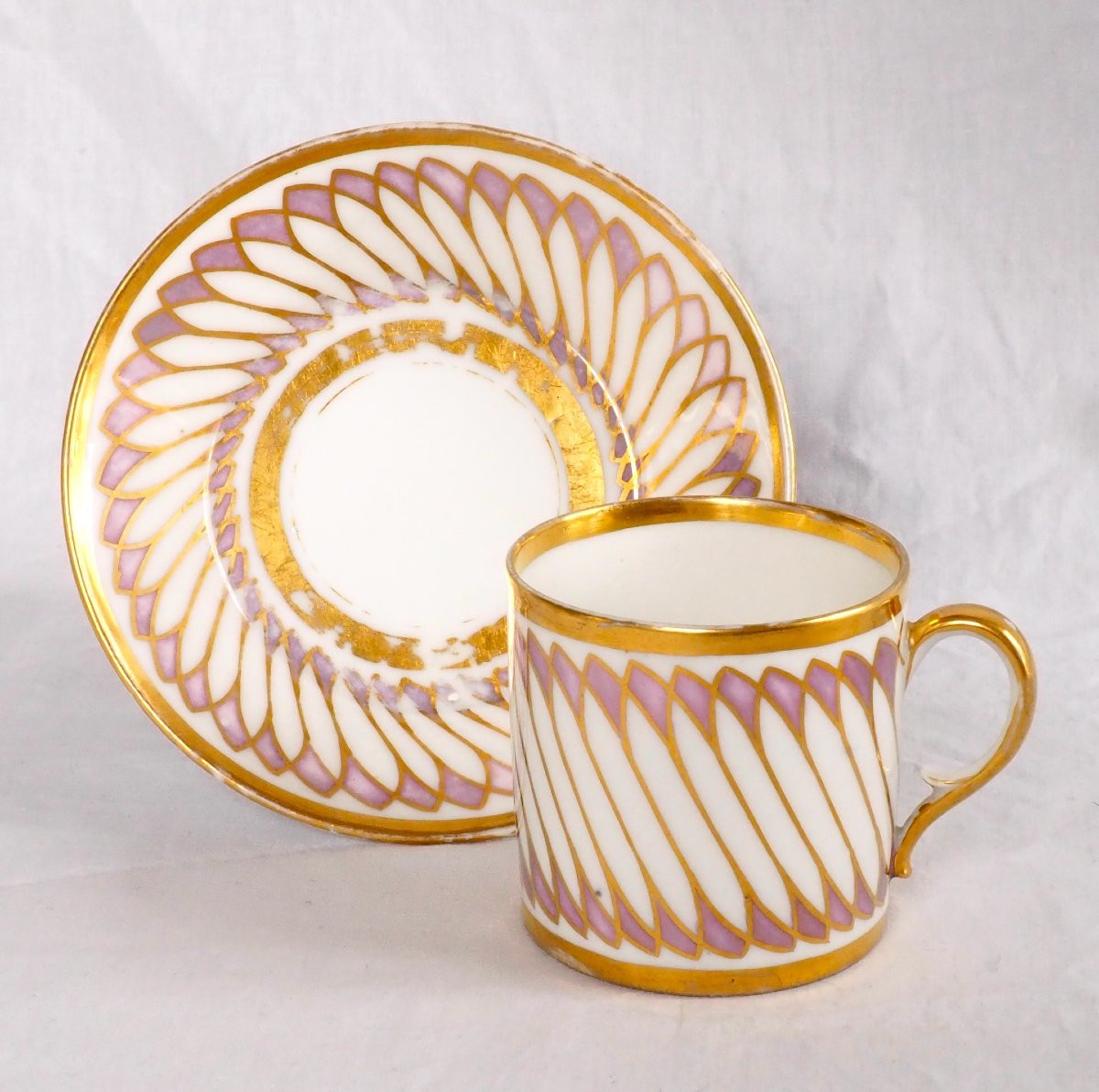 Dagoty : Paris Porcelain Empire Coffee Cups - Signed-photo-2