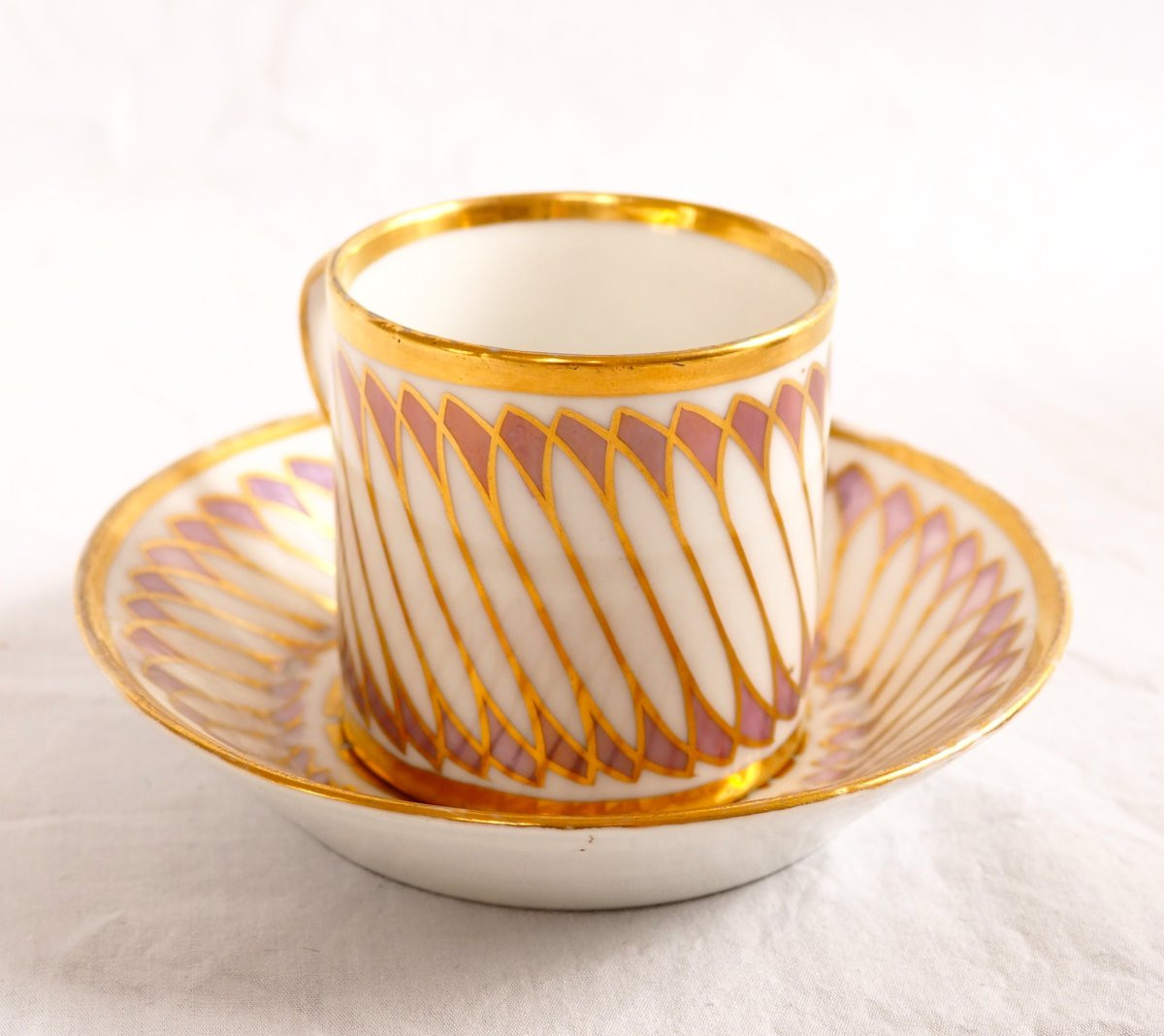 Dagoty : Paris Porcelain Empire Coffee Cups - Signed-photo-5