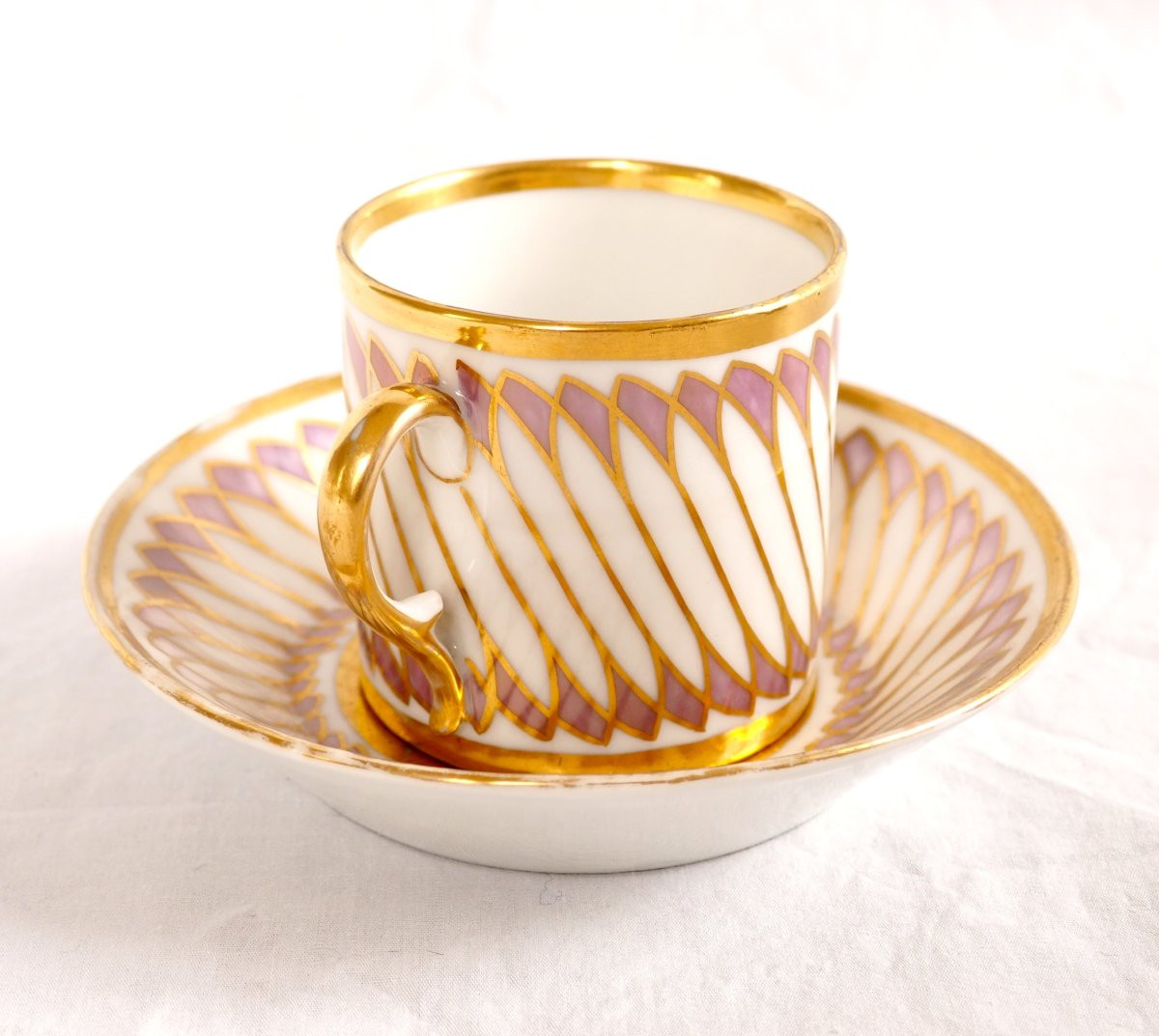 Dagoty : Paris Porcelain Empire Coffee Cups - Signed-photo-7