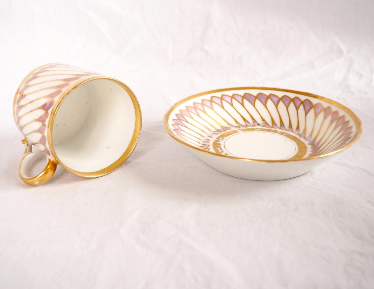 Dagoty : Paris Porcelain Empire Coffee Cups - Signed-photo-8