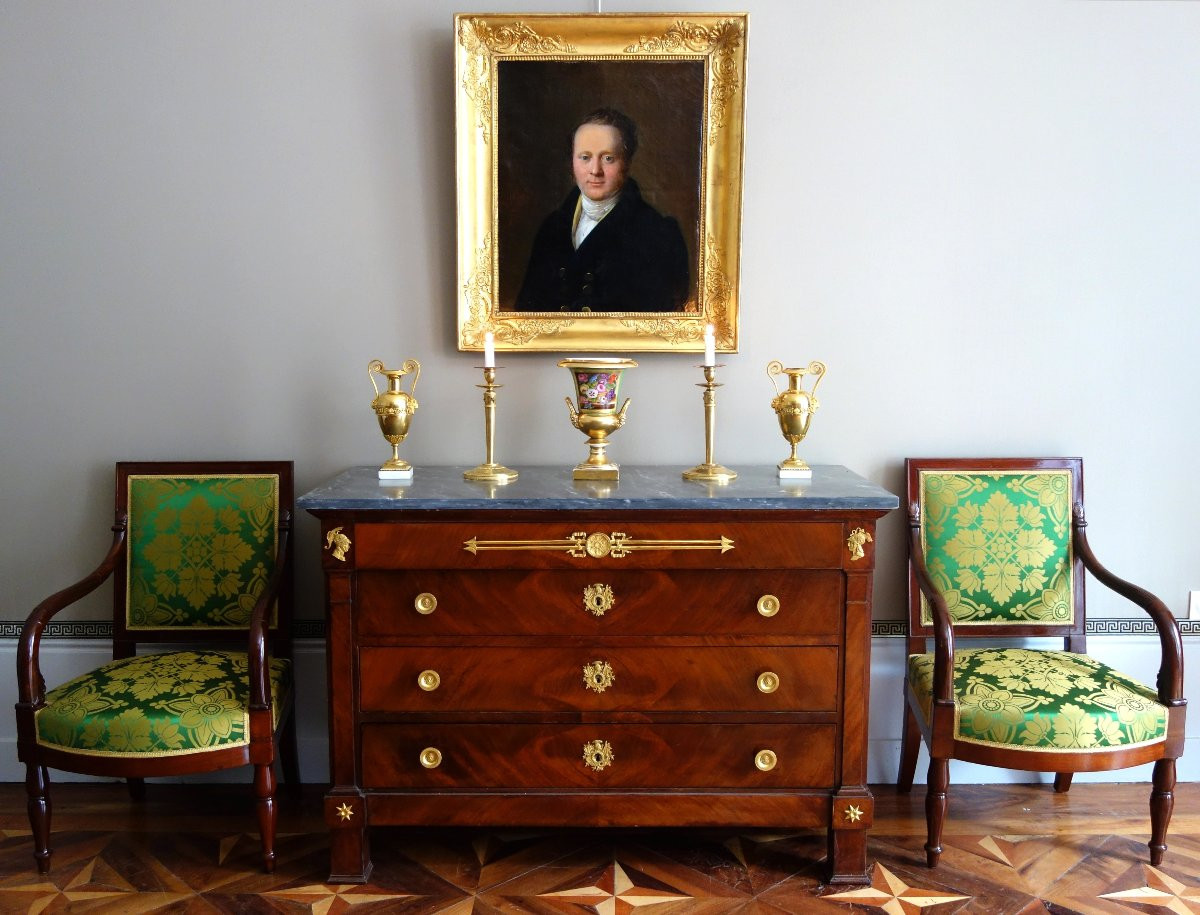 Large Medici Vase In Paris Porcelain - Empire Style, Restoration Period - 29cm-photo-8