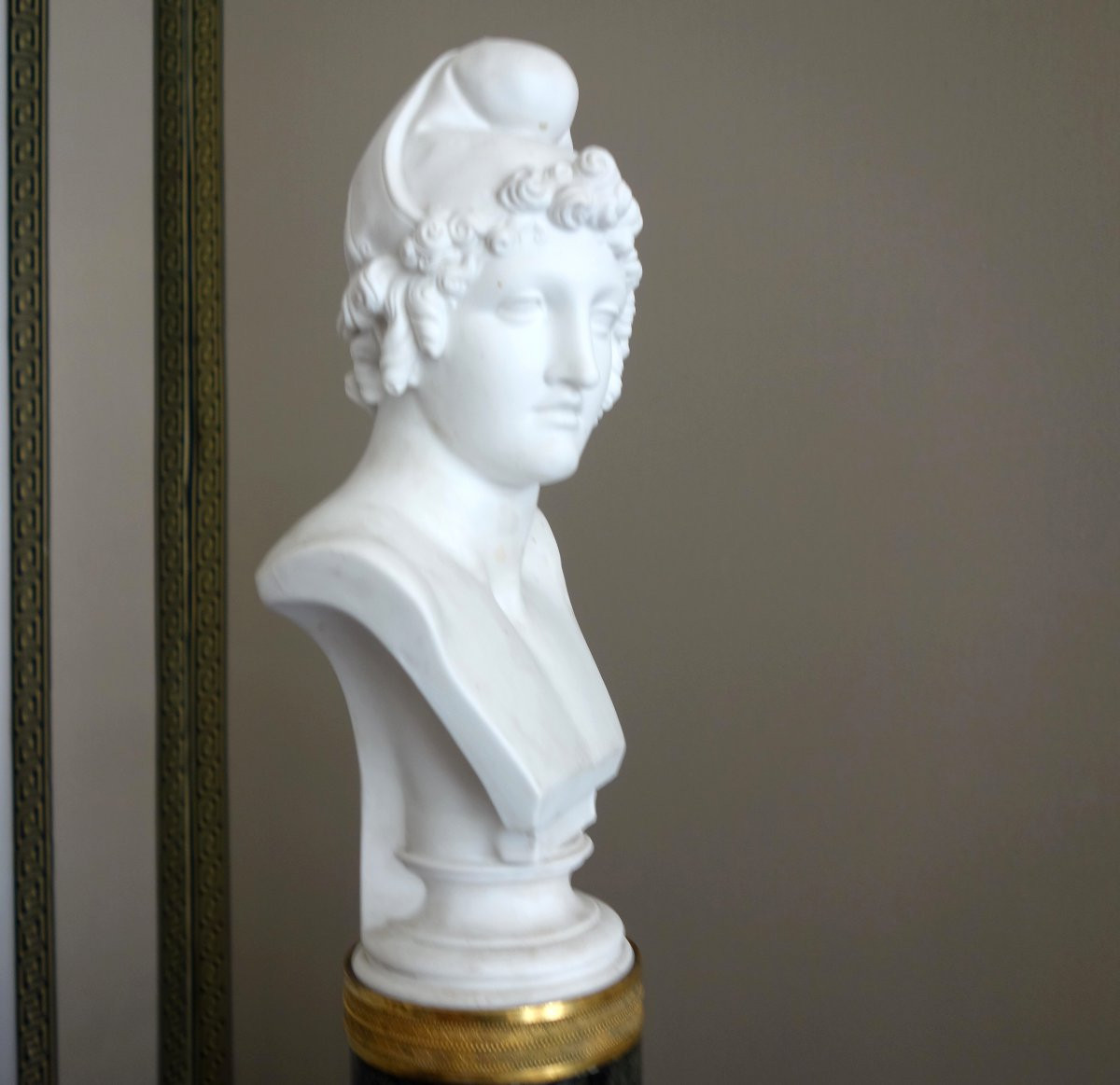 Sèvres - buste de Pâris d'après Canova en biscuit de Porcelaine et marbre - circa 1830-photo-4