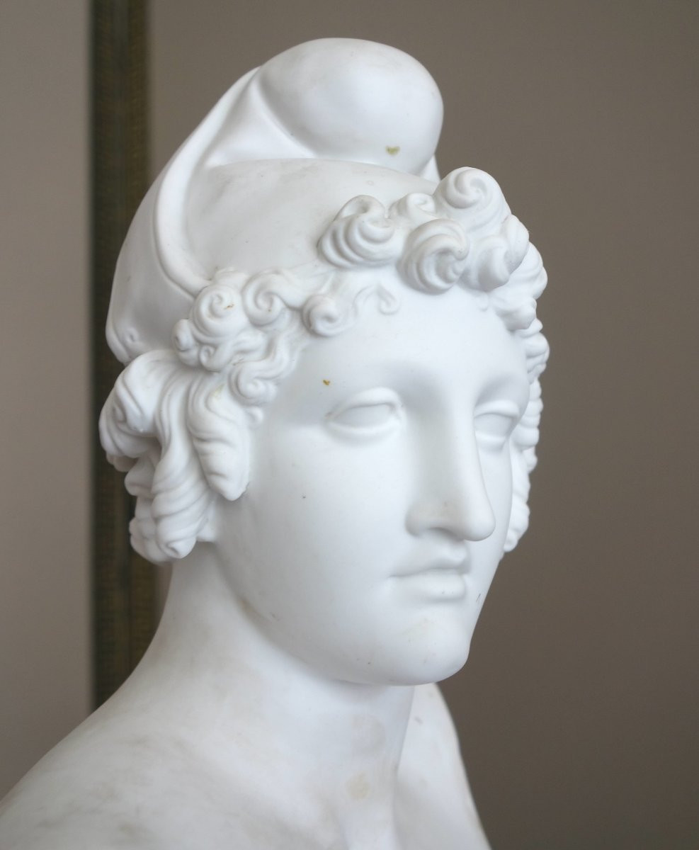 Sèvres - buste de Pâris d'après Canova en biscuit de Porcelaine et marbre - circa 1830-photo-5