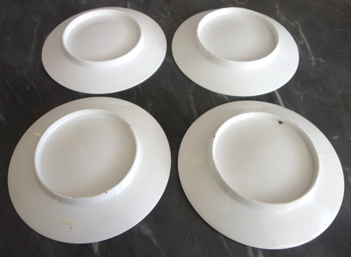 Série de 8 assiettes de table en porcelaine à filets or, fin XVIIIe siècle-photo-6