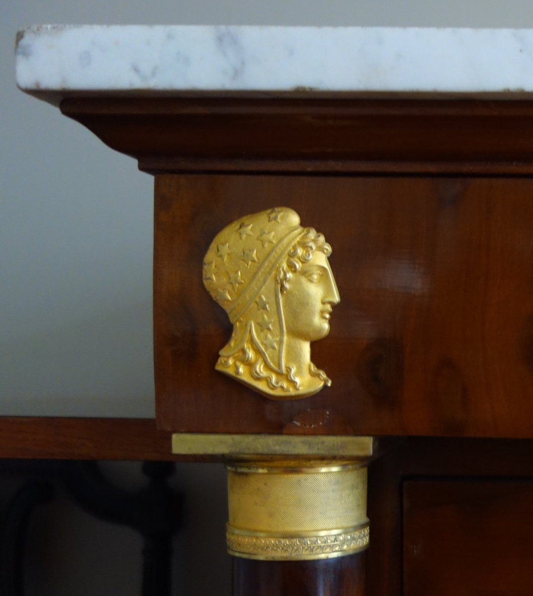 Molitor - commode secrétaire à secrets en acajou moucheté d'époque Empire, estampillée-photo-3