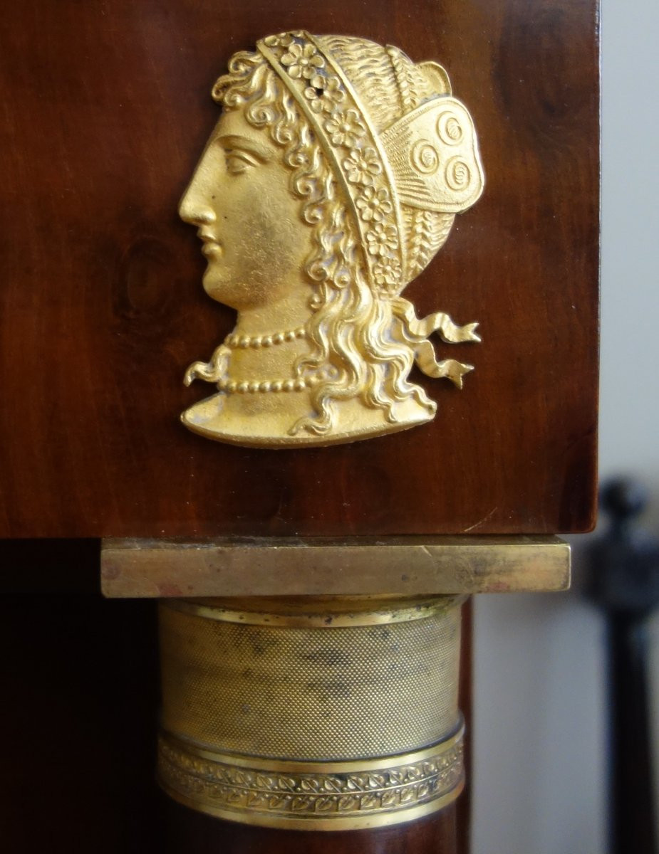 Molitor - commode secrétaire à secrets en acajou moucheté d'époque Empire, estampillée-photo-4