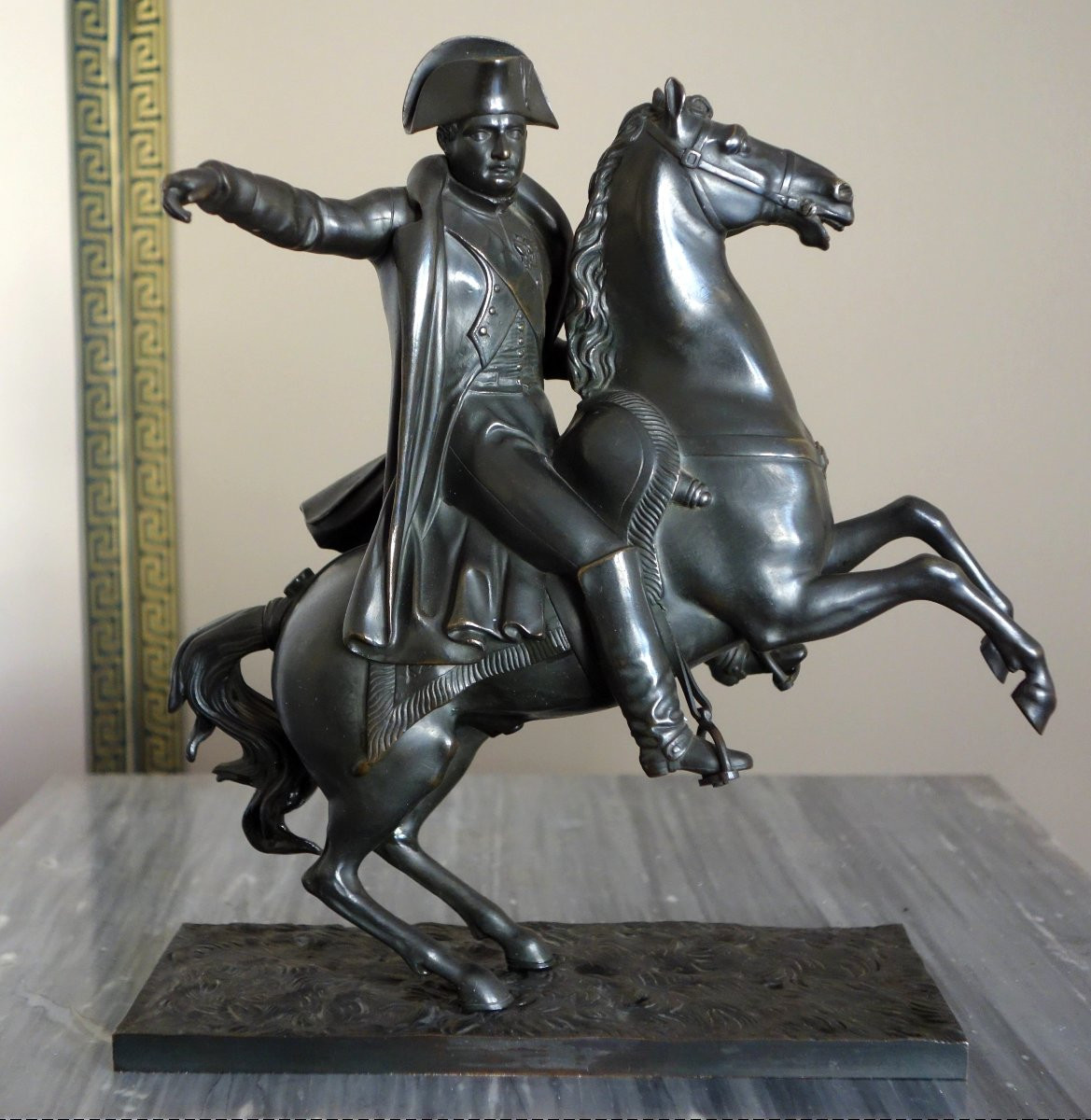 Emperor Napoleon On Horseback, Bronze With A Dark Brown Patina, Early 19th Century-photo-2