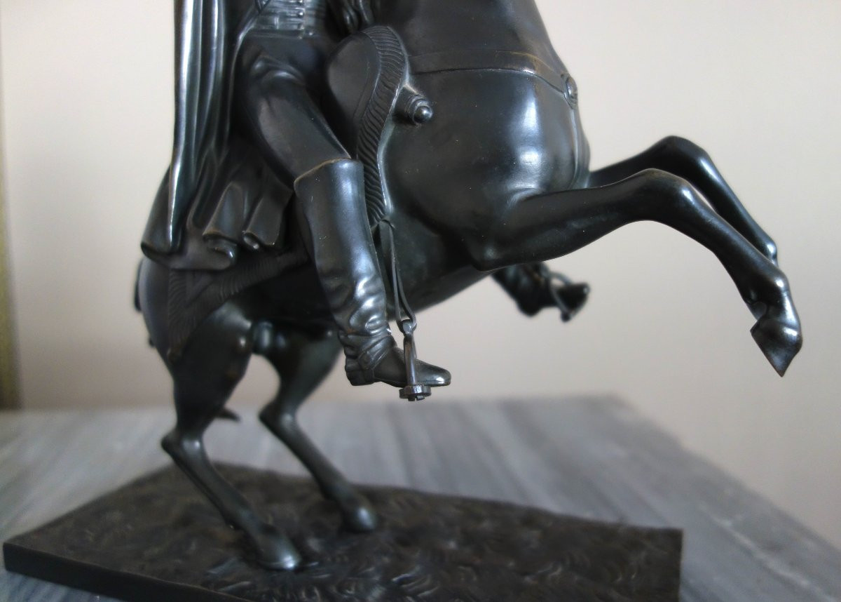 Emperor Napoleon On Horseback, Bronze With A Dark Brown Patina, Early 19th Century-photo-1