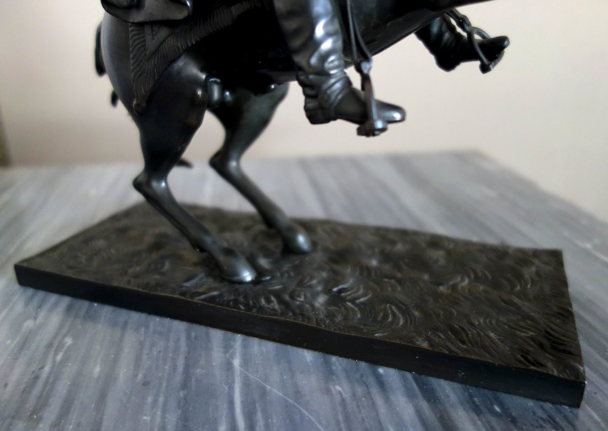 Emperor Napoleon On Horseback, Bronze With A Dark Brown Patina, Early 19th Century-photo-2