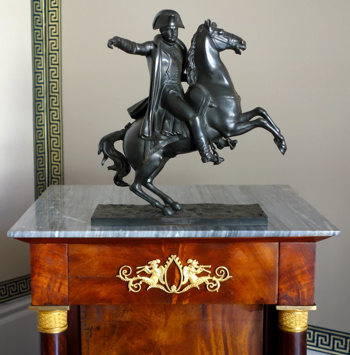 Emperor Napoleon On Horseback, Bronze With A Dark Brown Patina, Early 19th Century