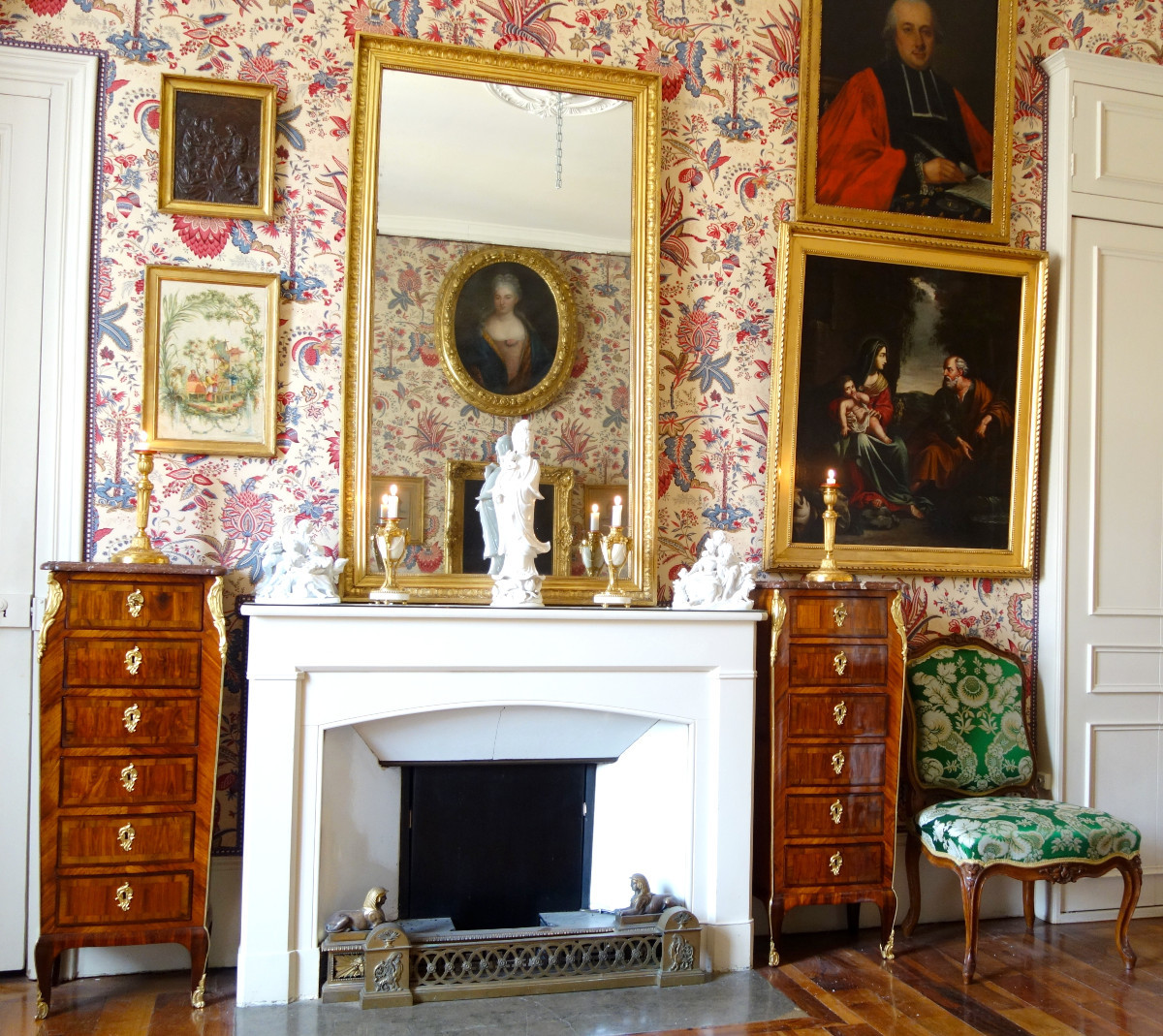 Paire de chiffonniers en marqueterie d'époque Louis XV - 18e siècle-photo-8