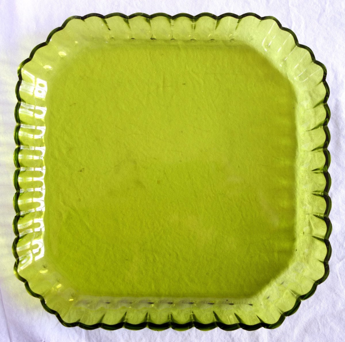 Saint Louis - paire de plateaux ou de jattes en cristal vert Mousse (vert charteuse)-photo-4