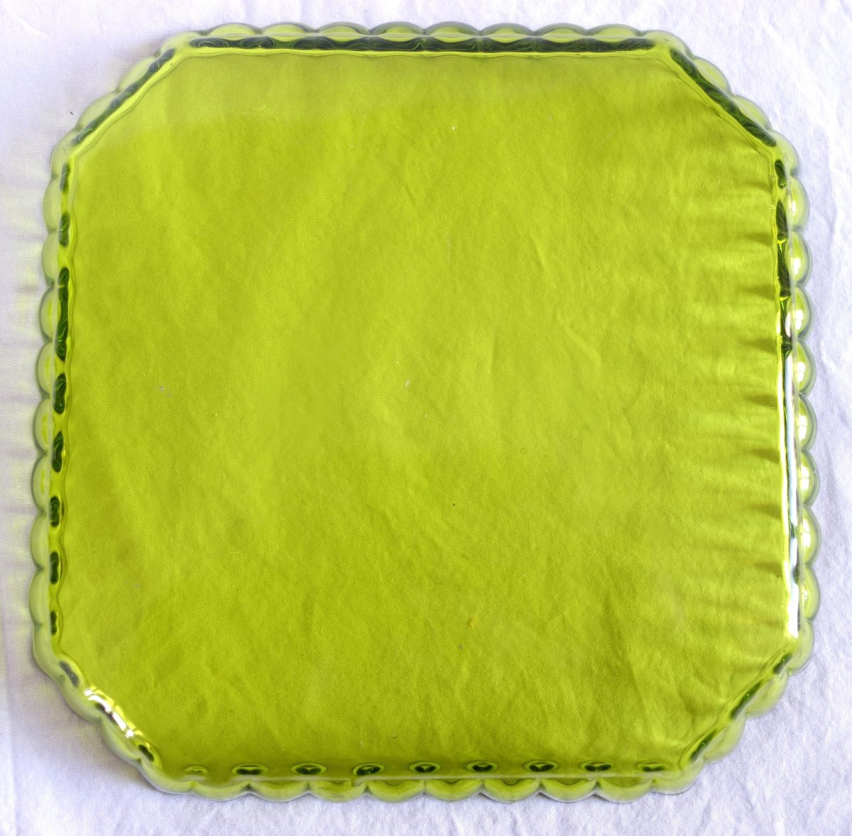 Saint Louis - paire de plateaux ou de jattes en cristal vert Mousse (vert charteuse)-photo-1