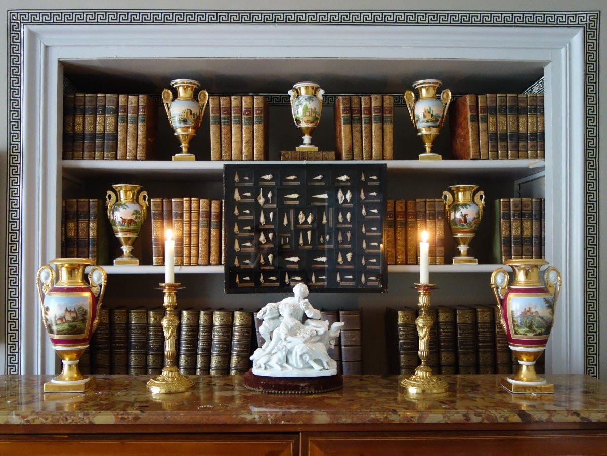 Capodimonte : scène galante du XVIIIe siècle d'après Boucher - groupe en porcelaine - signé-photo-8