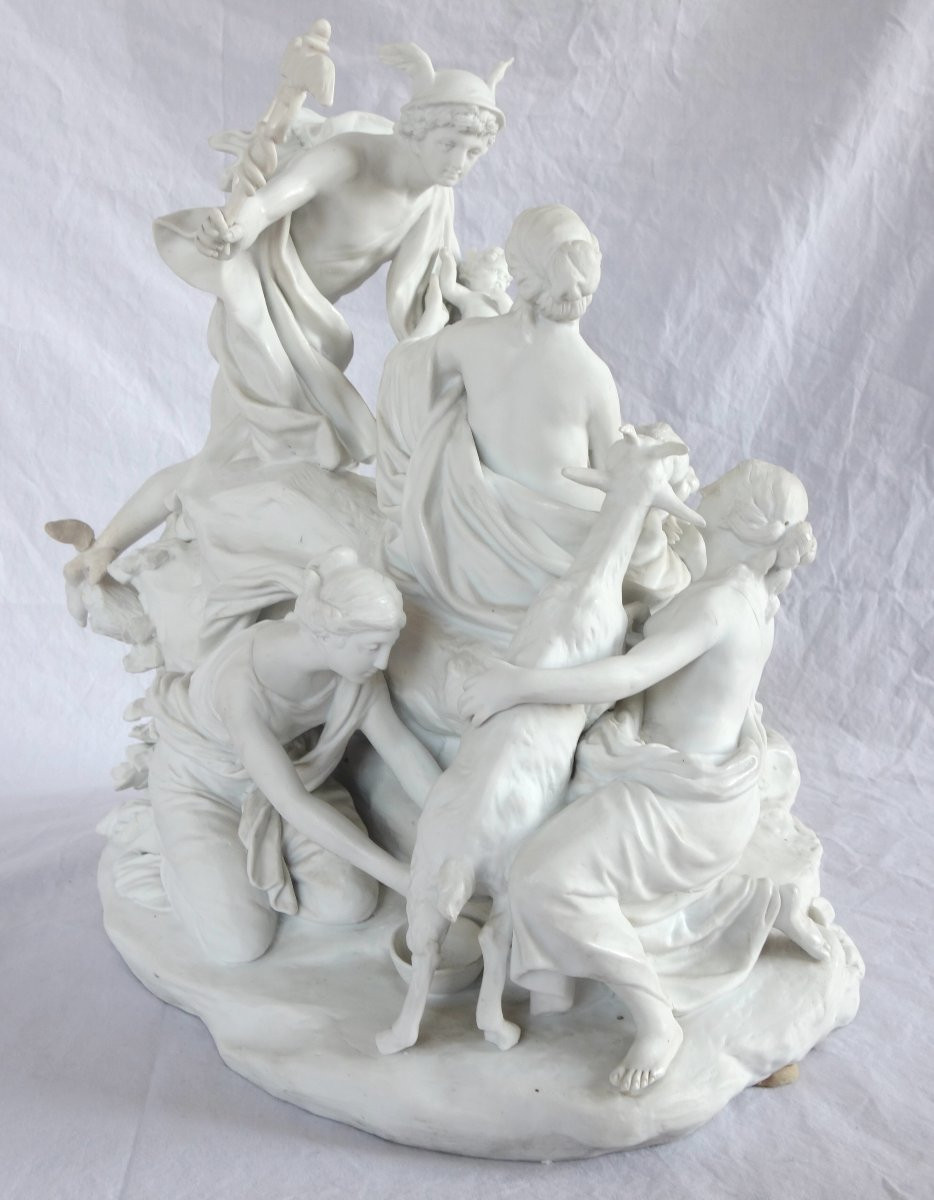 Sèvres 18e siècle La Naissance de Bacchus - grand groupe en biscuit d'époque 18e siècle -photo-3