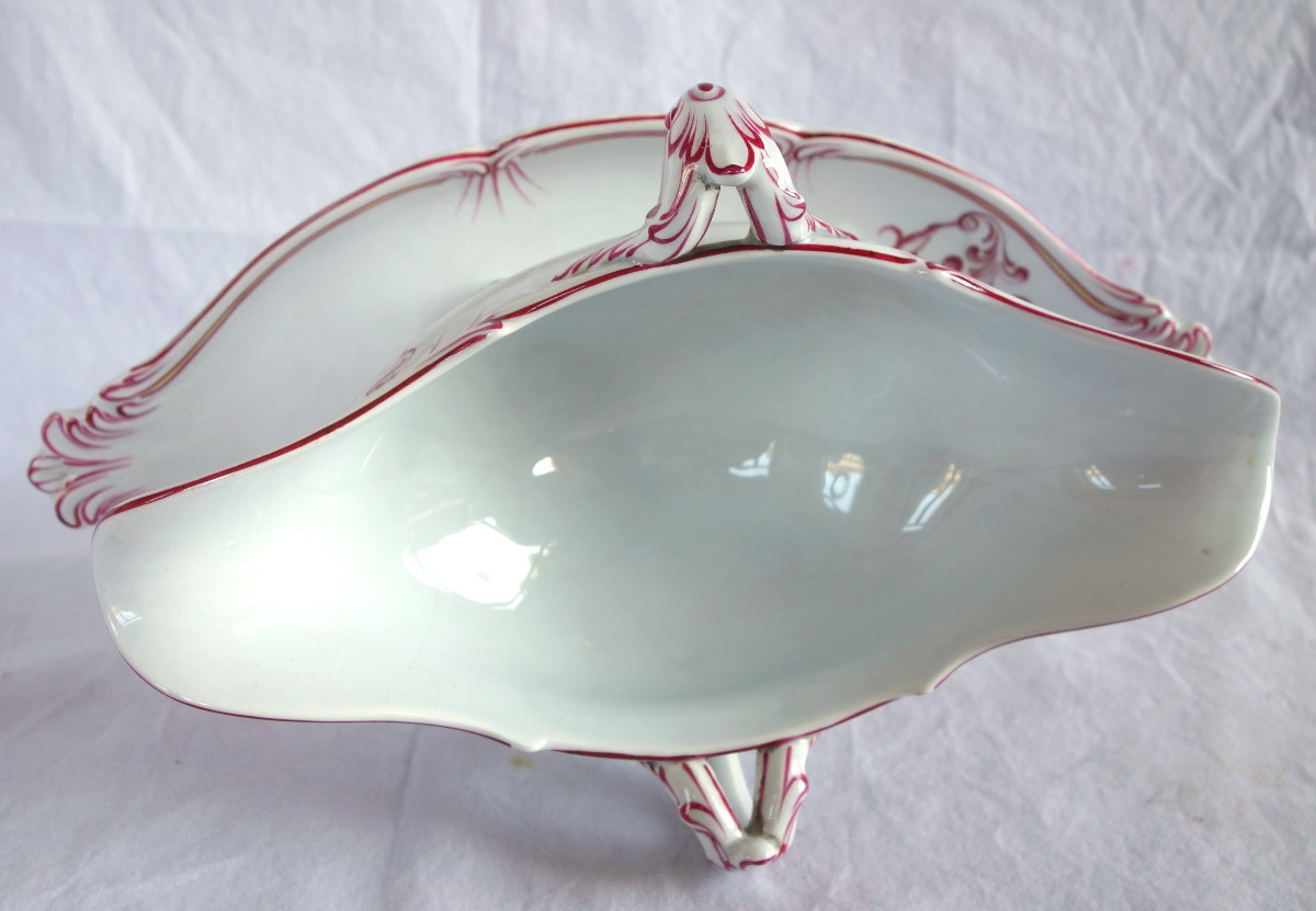 Luneville - Pair Of Earthenware Sauce Boats, Coat Of Arms And Crown Of Count - 19th Century-photo-4