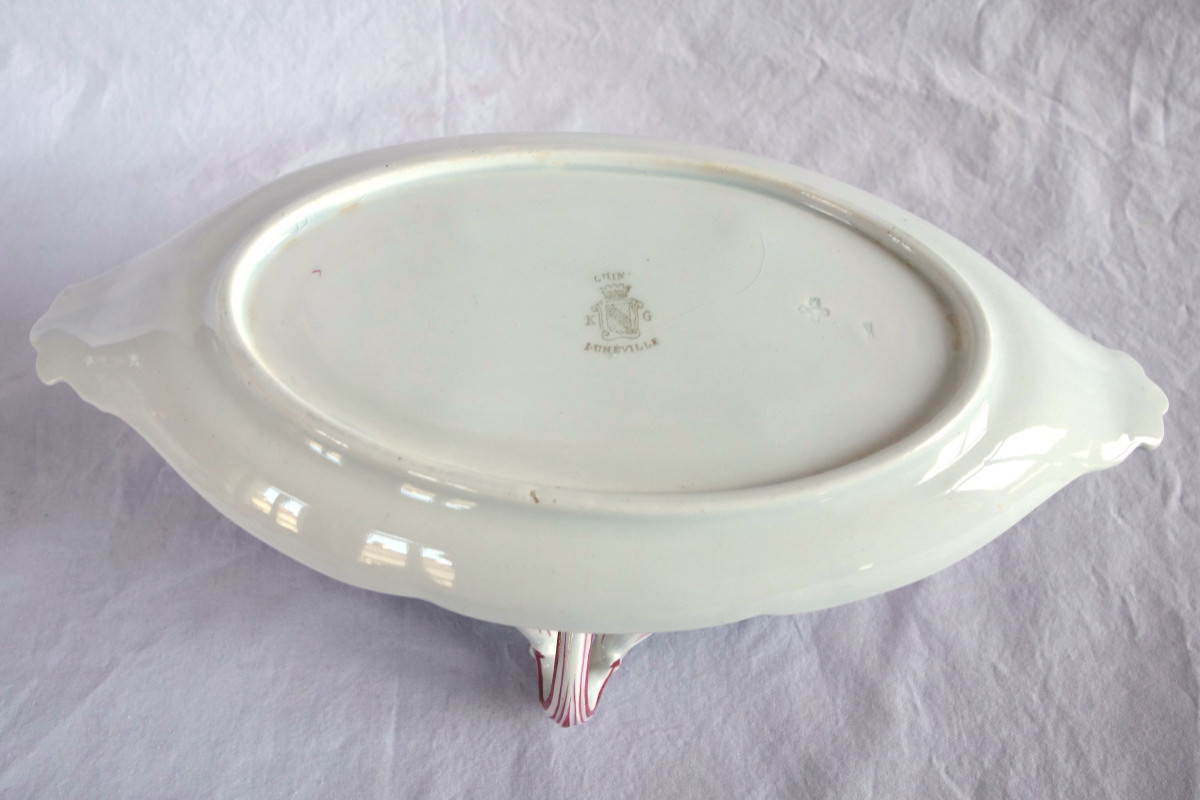 Luneville - Pair Of Earthenware Sauce Boats, Coat Of Arms And Crown Of Count - 19th Century-photo-8