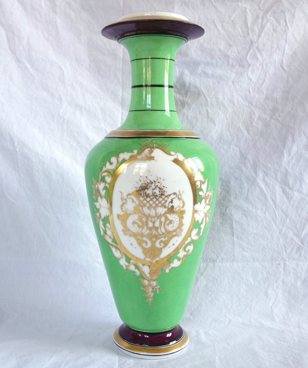 Pair Of Tall Ornamental Paris Porcelain Vases, Napoleon III Period-photo-3