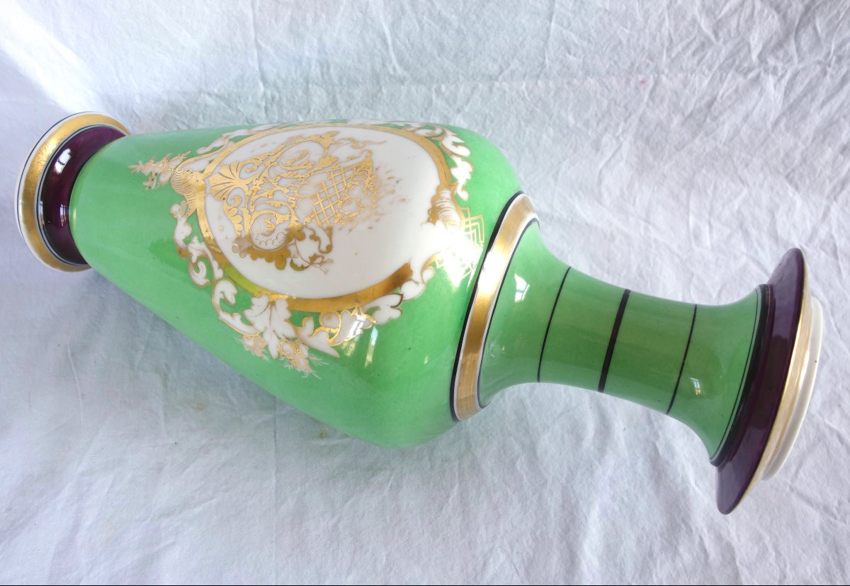 Pair Of Tall Ornamental Paris Porcelain Vases, Napoleon III Period-photo-4