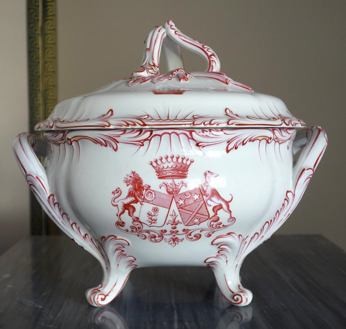 Lunéville - Earthenware Vegetable Dish With Double Comital Coat Of Arms - Late 19th Century -photo-2